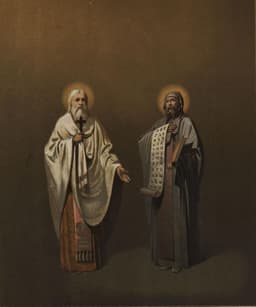 Cyril a Metod na litografii od Paškova z roku 1885. Foto: wikimedia