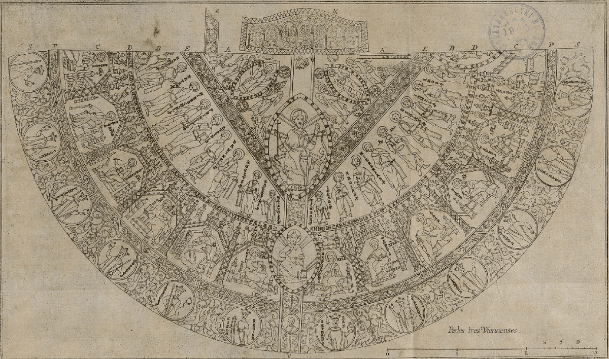 Korunovačný plášť svätého Štefana Kráľa. Zdroj: Franciscus L.B. Balassa, Casulae S. Stephani regis Hungariae vera imago et expositio. Viedeň 1754.