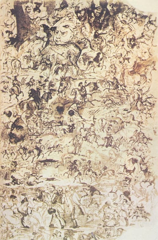 Lermontov kresba k románu Vadim. Foto: wikimedia