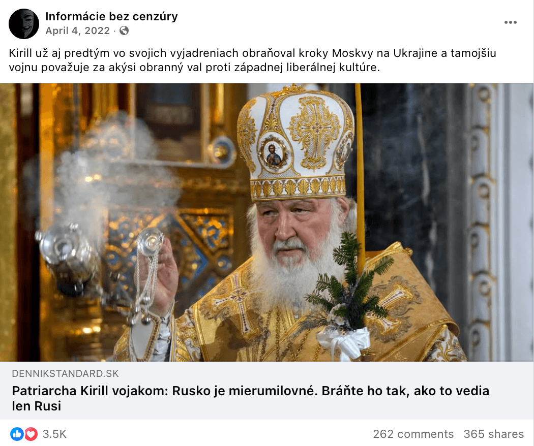 Príspevok, ktorý chceli úradníci nahlásiť Facebooku. Reprofoto Marker